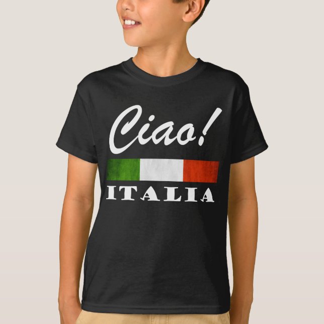 T-shirt Ciao ! Drapeau rouge blanc vert de l'Italie (Devant)