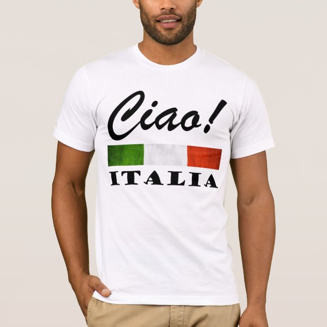 T-shirt Ciao ! Drapeau rouge blanc vert de l'Italie (Devant)