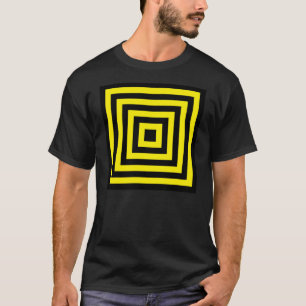 T-shirt cible carrée jaune noir