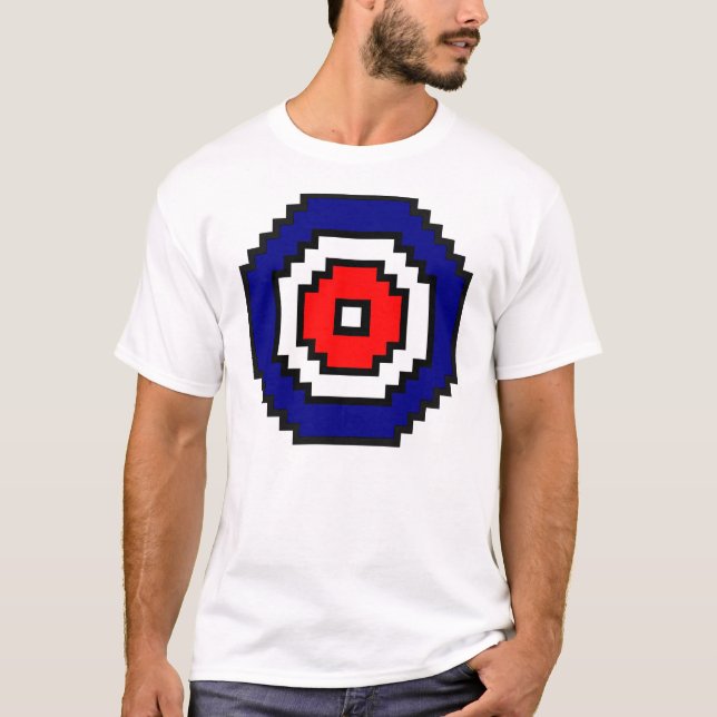T-shirt Cible de bordage d'art de pixel (Devant)