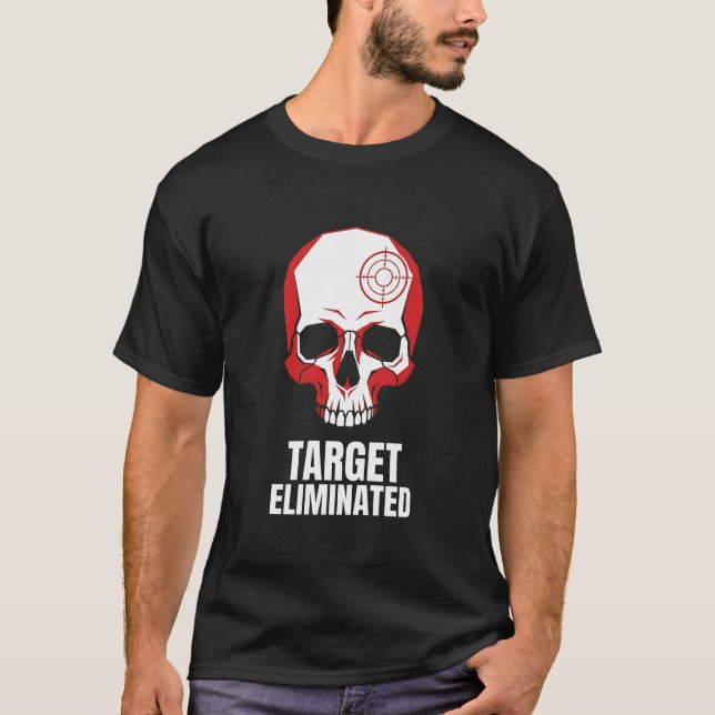 T-shirt Cible Éliminée – Réticule de Crâne (Devant)