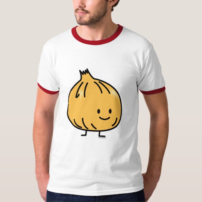 T-shirt Ciboulette blanche jaune heureuse d'ampoule de cri (Devant)