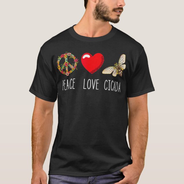 T-shirt Cicada Peace Love Magicicada Brood Insect (Devant)