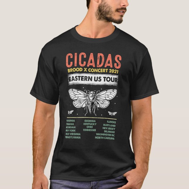 T-shirt Cicada Summer Brood X Magicicada 2021 Usa (Devant)