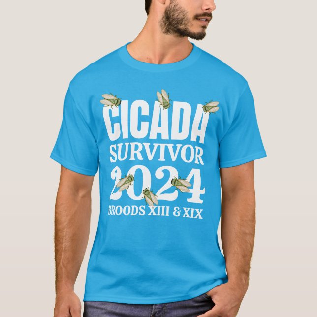 T-shirt CICADA SURVIVOR 2024 Broods XIII XIX (Devant)