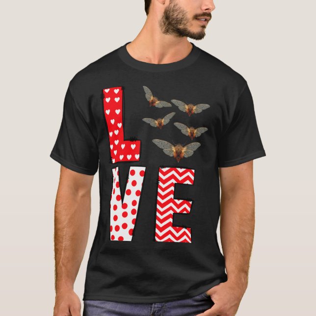 T-shirt Cicada Valentines Day Love Valentine Cute Hearts  (Devant)