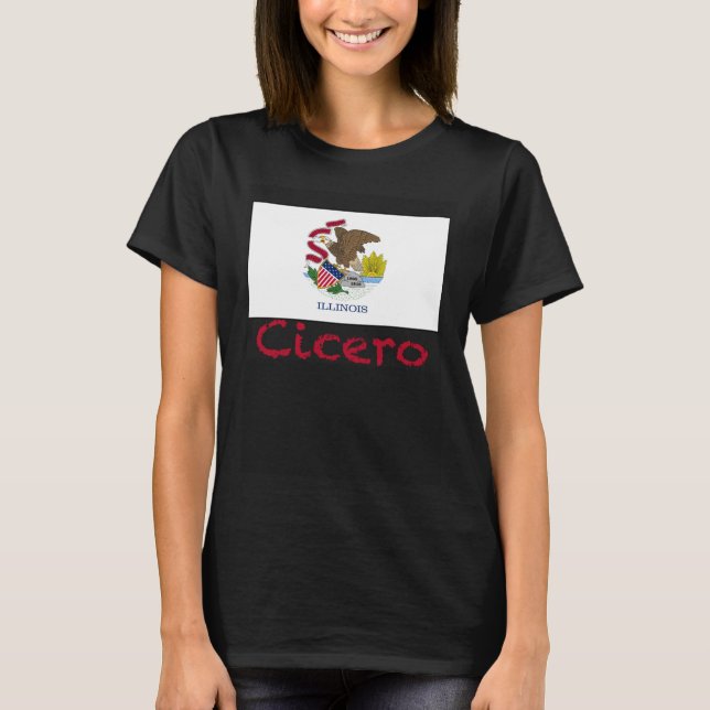 T-shirt Cicero Illinois Flag USA Souvenir (Devant)