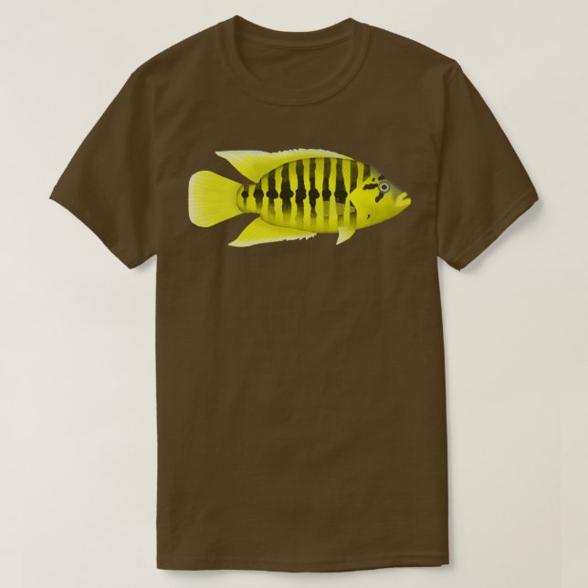 T-shirt Cichlid de veste jaune (Design devant)
