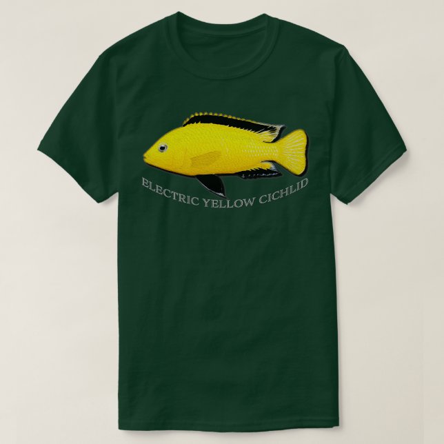 T-shirt Cichlid jaune électrique (Design devant)