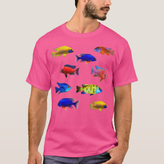 T-shirt Cichlids Africains Peacock Cichlid Haps Aquarium F