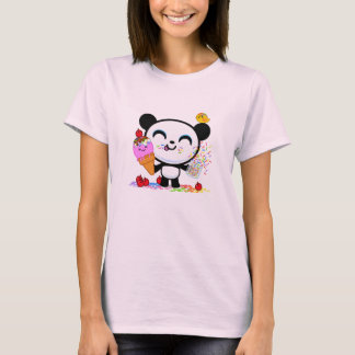 T-shirt Cici Panda aime les cônes de crème glacée avec des