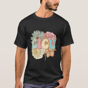T-shirt Cicu Nurse Cardiac Icu Floral Team Cardi Pédiatriq