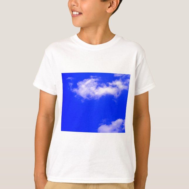 T-shirt Ciel bleu clair et nuages blancs (Devant)