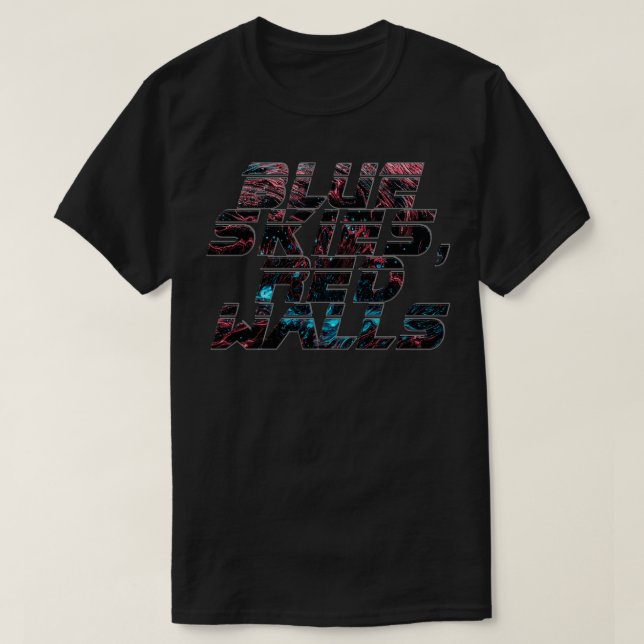 T-shirt Ciel bleu Murs rouges (Design devant)