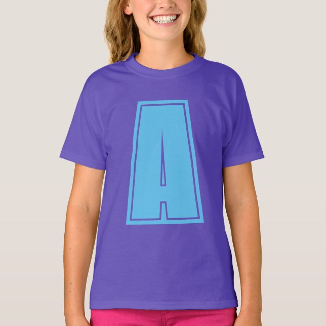 T-shirt Ciel bleu violet Premier Monogramme Calligraphie C (Devant)