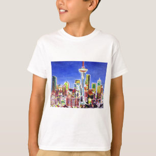 T-shirt Ciel Chatoyant De Seattle Avec Aiguille Spatiale