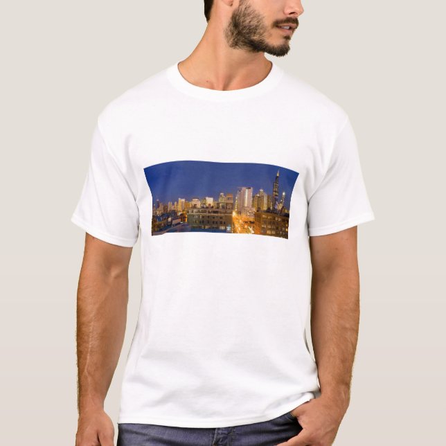 T-shirt Ciel de Chicago, Illinois, pris depuis West Loop (Devant)
