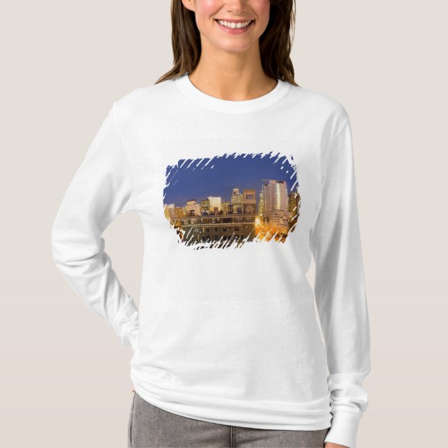 T-shirt Ciel de Chicago, Illinois, pris depuis West Loop (Devant)