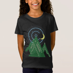 T-Shirt ciel de lune croissant dans la montagne