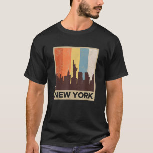 T-shirt Ciel de New York City Vintage Rétro 70 s Graphique
