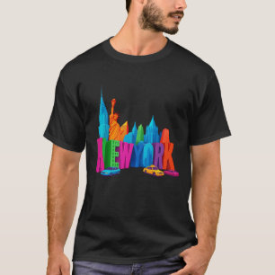 T-shirt Ciel de New York Statue de la Liberté Nyc Urbain 
