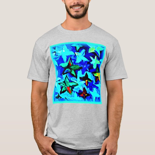 T-shirt Ciel de nuit étoilé bleu. Commandez dès maintenant (Devant)