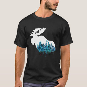 T-shirt Ciel de Seattle centre-ville Ville de Washington F