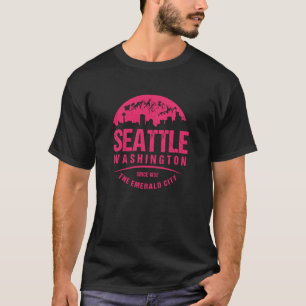 T-shirt Ciel de Seattle, Washington, Art Grunge Rétro S