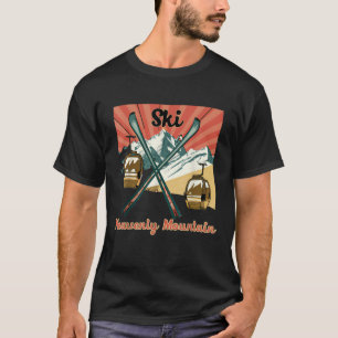 T-shirt Ciel de ski Montagne Rétro Vintage Mont Heavenly