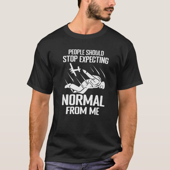 T-shirt Ciel drôle de parachutistes Les gens devraient ces (Devant)