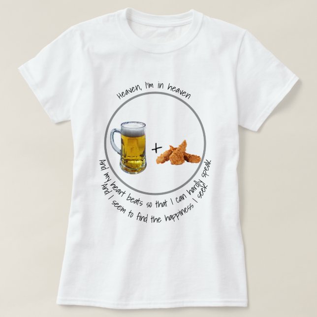 T-shirt Ciel, je suis dans le ciel ! Bière et ailes de (Design devant)