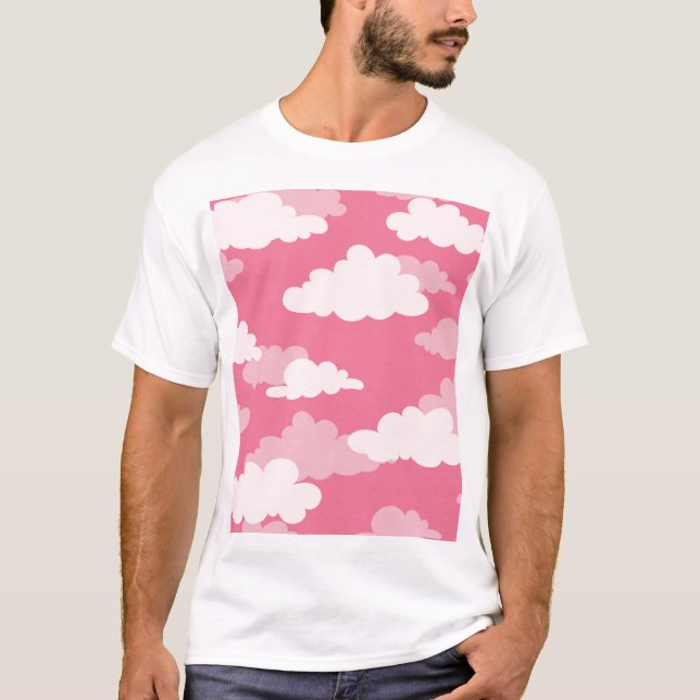 T-shirt Ciel nuageux transparent, texture vintage. (Devant)