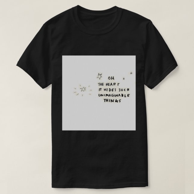 T-shirt ciel plein de paroles de chanson (Design devant)