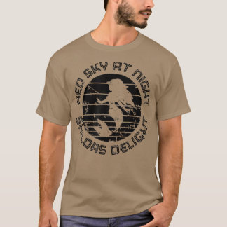 T-shirt Ciel Rouge De Nuit Des Marins Délicieux Sirène Nau