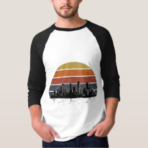 Ciel urbain rétro des années 80 Coucher de soleil