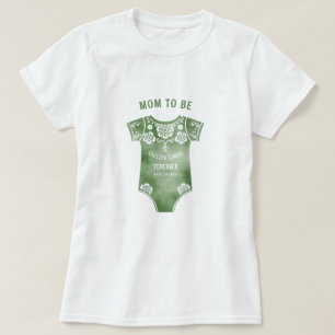 T-shirt Cielito Lindo sage baby shower Maman To Be