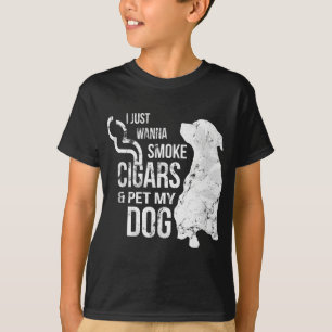 T-shirt Cigar et Amoureux de les chiens Cigars à fumer et 