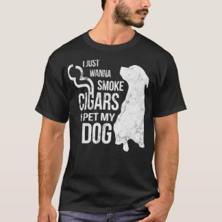 T-shirt Cigar et Amoureux de les chiens Cigars pour Fumer