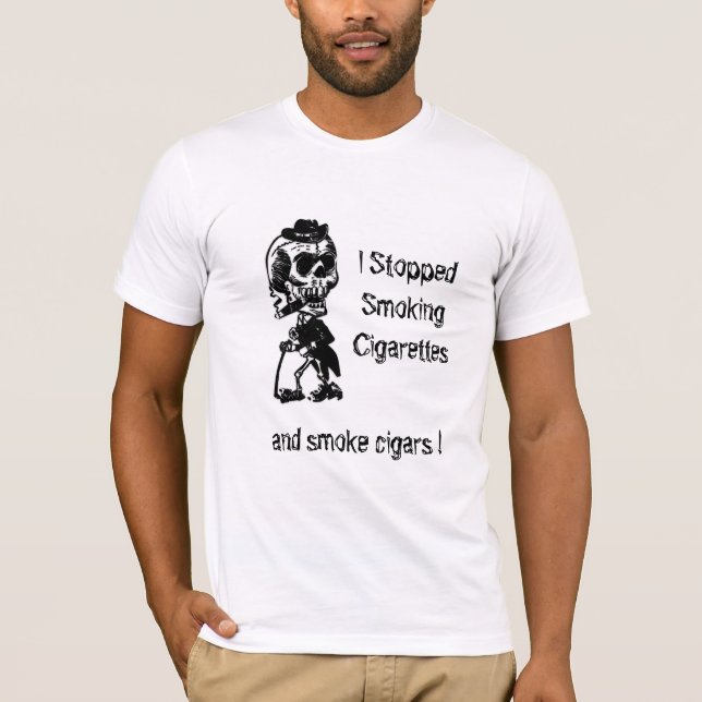 T-shirt Cigar Fumer Squelette (Devant)