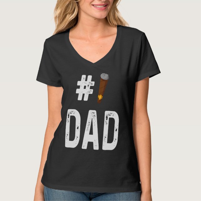 T-shirt Cigar  Smoker Smoking  Number 1 Dad (Devant)