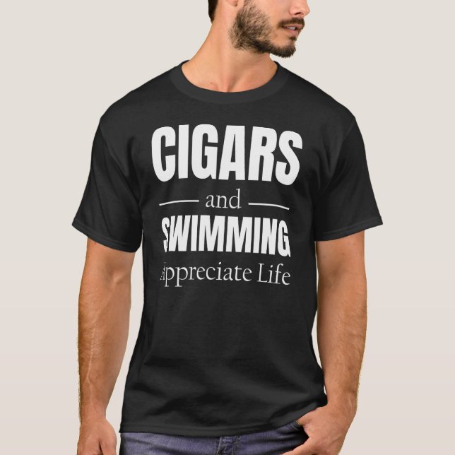 T-shirt Cigares Et Baignade Apprécient La Vie (Devant)