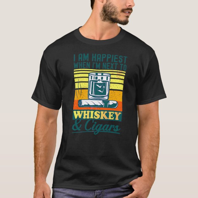 T-shirt Cigares Et Whiskey Tabac Liqueur Fumeur Boire (Devant)