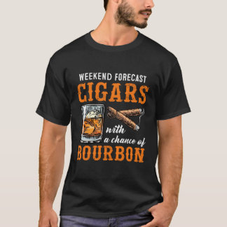 T-shirt Cigares Fumeurs Avec Boissons Bourbon Boire