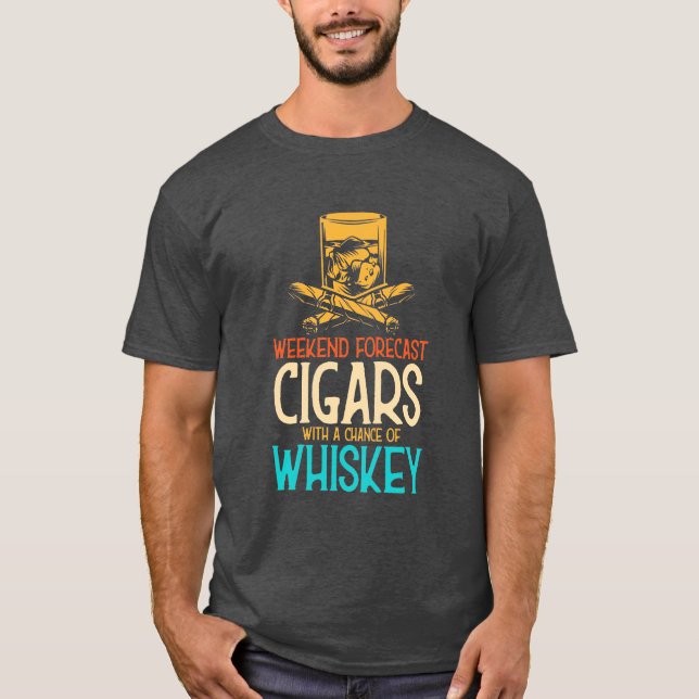 T-shirt Cigares Week-End Avec Chance Whiskey (Devant)