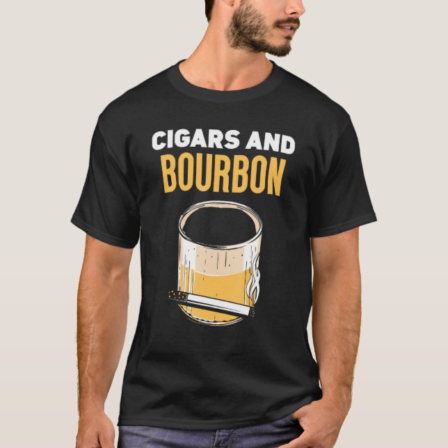 T-shirt Cigars And Bourbon Drinking Cigar Bourbons (Devant)