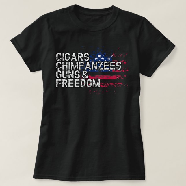 T-shirt Cigars CHIMPANZEES Armes & Liberté (Design devant)
