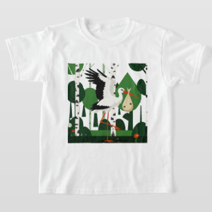 T-shirt Cigogne blanche