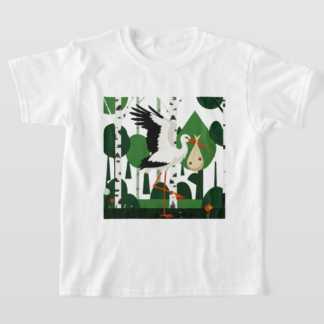 T-shirt Cigogne blanche (Poser)