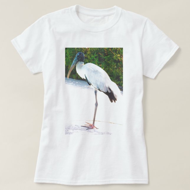 T-shirt Cigogne en bois dans l'usage de soirée (Design devant)