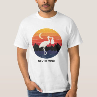 T-shirt Cigogne Rétro Peu Importe Drôle de Livraison de Bé